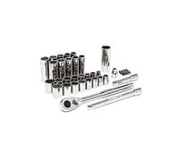 Crescent CTK35 - Juego de herramientas mecánicas estándar y profundas SAE/métricas de 35 piezas de 3/8 pulgadas de 6 y 12 puntos