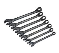 Crescent CX6RWM7 Juego de Llaves Combinadas X6 de 7 Piezas con Extremo Abierto de Trinquete y Extremo de Caja Estático, Métricas, 8-17 mm - Negro