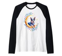 Crescent Moon Australian Cattle Dog Camiseta Manga Raglan