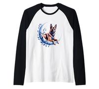 Crescent Moon Belgian Malinois Belgian Shepherd Mally Camiseta Manga Raglan