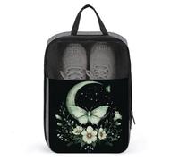 Crescent Moon - Bolsa para zapatos de golf con diseño de flores bohemias para viajes, uso diario, antipolvo