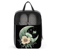 Crescent Moon - Bolsa para zapatos de golf, diseño de flores bohemias, color verde pastel, para viajes, uso diario, antipolvo