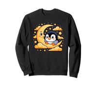 Crescent Moon Clouds Pingüino Pingüinos Sudadera
