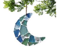 Crescent Moon Decor, 2D Acrylic Blue Coastal Ornament, Hanging Friendship Suncatcher Decoration, Lightweight Window Art Piece For Living Room Bedroom Entryway Garden Tree Party Home Display Use