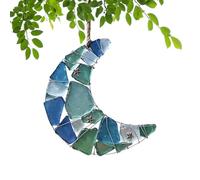 Crescent Moon Decor - Crescent Moon Decor | 2D Acrylic Blue Coastal Ornament For Window Living | Blue Indoor Friendship Ornament For Room Bedroom Entryway Garden Tree Party