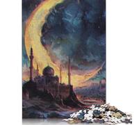 Crescent Moon of Ramadan Puzzles Imposible, desafío for Adults Entretenimiento Creativo 1000 piezas Obra De Arte De Juego De Para Adultos Y Niños Mayores de 12 Años 1000 piezas (38 x 26 cm)