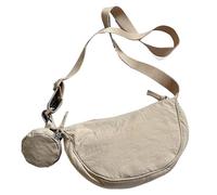 Crescent Sling Bag for Women | Shoulder Bag for Women Men - Nylon Crescent Purses Bags, Adjustable Compact Storage for Travel Dates Work, Khaki, Consulte la descripción