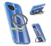Cresee Funda diseñada para Google Pixel 10a, soporte de anillo magnético de 360° compatible con Magsafe y Pixelsnap [antiamarilleamiento], parte trasera dura transparente + carcasa de TPU a prueba de