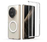 Cresee Funda magnética para Honor Magic V5 5G, compatible con Magsafe, protector de pantalla integrado, funda rígida transparente delgada con imanes para Magic V5, transparente