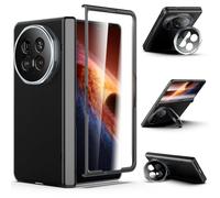 Cresee Funda para Honor Magic V6, soporte para cámara, protector de pantalla frontal integrado, protección de bisagra, funda de teléfono de protección completa con Honor Magic V6, color negro