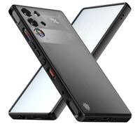 Cresee Funda para Red Magic 10 Pro/Red Magic 10S Pro Case, parte trasera dura translúcida mate + suave TPU Bumper Teléfono Móvil Resistente a los Golpes Carcasa Negra