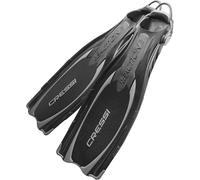 Cressi Fersenbandflosse Reaction EBS Fins Aletas, Unisex, Negro/Plateado, L-XL