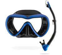 CRESSI A1 Anti Fog+Epsilon SPE Dry Set Conjunto de Snorkeling-Negro/Azul
