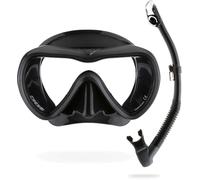 CRESSI A1 Anti Fog+Epsilon SPE Dry Set Conjunto de Snorkeling-Negro/Titanio