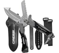 Cressi Alligator Cuchillo-Tijera, Adultos Unisex, Negro/Gris, 17,5 cm