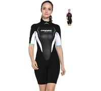 Cressi Altum Wetsuit Lady 3 mm Traje de Neopreno de Una Pieza o Shortry, Mujer, Negro/Blanco/Aguamarina, XS/1