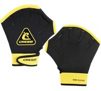 CRESSI Aqua Boost Swim Gloves Black/Yellow - Guantes Palmeados Unisex Neopreno Ultraspan Negro/Amarillo con Correa, para Natación, Entrenamiento Brazos, Espalda y Hombros, Aquafitness, Aquagym