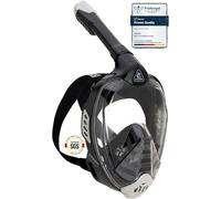 CRESSI Bali Full Face Mask Black/Grey S/M - Máscara Integral Unisex para Snorkeling, Lente Ultra Transparente Antivaho, 100% Silicona, Tubo Seco con Válvula, Apoyo Action CAM, Negro/Gris, S/M