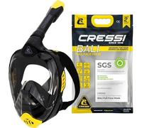 CRESSI Bali Full Face Mask-Máscara Integral Unisex para Snorkeling, Lente Ultra Transparente Antivaho, 100% Silicona, Tubo Seco con Válvula, Apoyo Action CAM