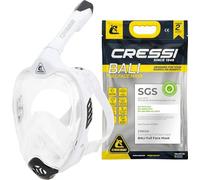 CRESSI Bali Full Face Mask-Máscara Integral Unisex para Snorkeling, Lente Ultra Transparente Antivaho, 100% Silicona, Tubo Seco con Válvula, Apoyo Action CAM