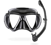 CRESSI Combo Big Eyes+Alpha U.D Black Maschera + Snorkel, Unisex-Adult, Negro/Negro, Talla Única