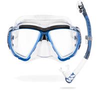 CRESSI Combo Big Eyes+Alpha U.D. Clear/Azure Maschera + Snorkel, Unisex-Adult, Transparente/Azul Claro, Talla Única