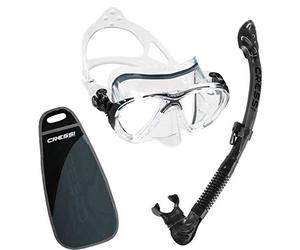 Cressi Big Eyes EVO & Alpha seco, Premium Calidad Profesional - Juego de esnórquel para Adultos, Fabricado en Italia por Cressi: Calidad Desde 1946, DS337050, Clear - Black