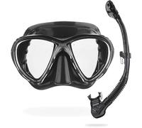 Cressi Big Eyes Evo Conjunto combo de snorkel, Unisex Adulto, Negro/Negro Lentes de espejo, Talla Única