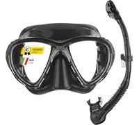 CRESSI Big Eyes EVO - Máscara Simple Big Eyes EVO o Conjunto de Máscara Big Eyes EVO y Tubo Alpha UD, para Buceo y Esnórquel, Talla Única, Adultos