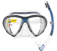 Kit de snorkel cressi evo big eyes + alpha ultra dry transparente