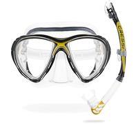 Cressi Big Eyes Evolution & Kappa Ultra Dry Schnorchel - Pack de snorkel (tubo y gafas), Color Transparente/Amarillo, Talla Única