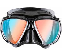 CRESSI Big Eyes Mask Black/380 UV Blue Orange Lens - Máscara Ajustable Unisex de Buceo y Esnórquel, Negra/Plata con Lentes 380 UV Azul Naranja, Talla Única
