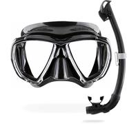 CRESSI Combo Set Combinado Máscara Big Eyes y Innovador Snorkel Seal Dry, Unisex-Adult, Negro/Negro, Talla Única