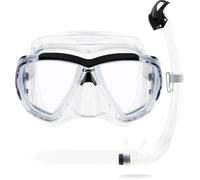 CRESSI Big Eyes + Seal Dry Combo Clear/Black - Set Combinado para Adultos Máscara Big Eyes y Innovador Snorkel Seal Dry, Ideal para Buceo y Snorkeling, Transparente/Negro, Talla Única