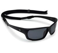 Cressi Bill Sunglasses W/Lace - Gafas de Sol Unisex con Cordón Flotante, Negro/Lentes Ahumadas Negro, Talla única