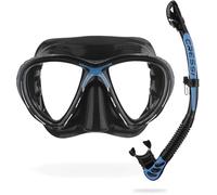 Cressi C/Set Big Eyes Evolution Alpha/UD - Kit de Snorkeling/Buceo, Unisex Niños, Negro/Azul, Talla Única