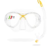 Cressi C/Set Estrella VIP Jr Clear/Lime Kit de Snorkeling, Unisex niños