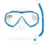Cressi C/Set Estrella VIP Jr Clear/Lime Kit de Snorkeling, Unisex niños