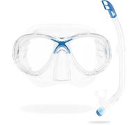 Cressi C/Set Estrella VIP Jr Clear/Lime Kit de Snorkeling, Unisex niños, Azul
