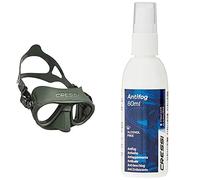Cressi Calibro Máscara polyvalent para Buceo, apnea Avanzada y submarina Fishing, Unisex Adulto, Verde, Talla única + Premium Anti Fog - Antivaho Spray para Máscara de Buceo/Gafas de Natación, 60 ml
