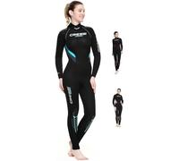 Cressi Castoro Lady 5mm Monopiece Wetsuit - Traje Buceo de Una Pieza 5mm para Mujer , Negro/Aguamarina, L