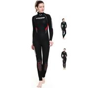 Cressi Castoro Lady 5mm Monopiece Wetsuit - Traje Buceo de Una Pieza 5mm para Mujer , Negro/Rojo, XL