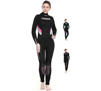 Cressi Castoro Lady 5mm Monopiece Wetsuit - Traje Buceo de Una Pieza 5mm para Mujer , Negro/Rosa, L