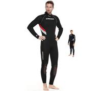 Cressi Castoro Man Traje Monopieza de Buceo Neopreno 5mm High Stretch para Hombre, Negro/Rojo, M/3