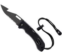 CRESSI Chaku Knife Titanium/Black - Cuchillo de Buceo con Doble Hoja de Titanio, Lisa y Dentada, Ideal para Buceo y Apnea, Negro/Cuchilla de Titanio, Talla Única, Adulto Unisex