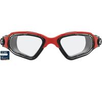 CRESSI Clear Eyes Goggles Black/Red - Gafas de Natación Unisex de Silicona Pura con Tratamiento Molecular Antivaho para Lentes, Negro/Rojo, Lentes Transparentes, Talla Única