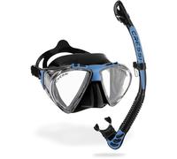 CRESSI Combo Blue SIL Black Máscara de Buceo Penta & Tubos Respiradores Alpha UD, Unisex-Adult, Negro/Azu, Talla Única