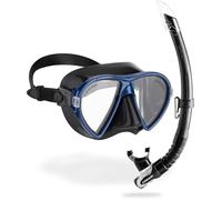 CRESSI Conjunto Combo Máscara Ocean + Tubo Gamma, para Buceo y Snorke, Unisex-Adult, Negro/Azul, Talla Única