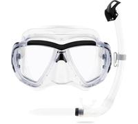 CRESSI Combo Set Combinado Máscara Big Eyes y Innovador Snorkel Seal Dry, Unisex-Adult, Transparente/Negro, Talla Única