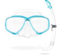 Cressi Combo Set Estrella + Mexico Conjunto Combinado de máscara de Buceo y Snorkel, Perla México, Unisex Adulto, Transparente/Aguamarina, Talla Única